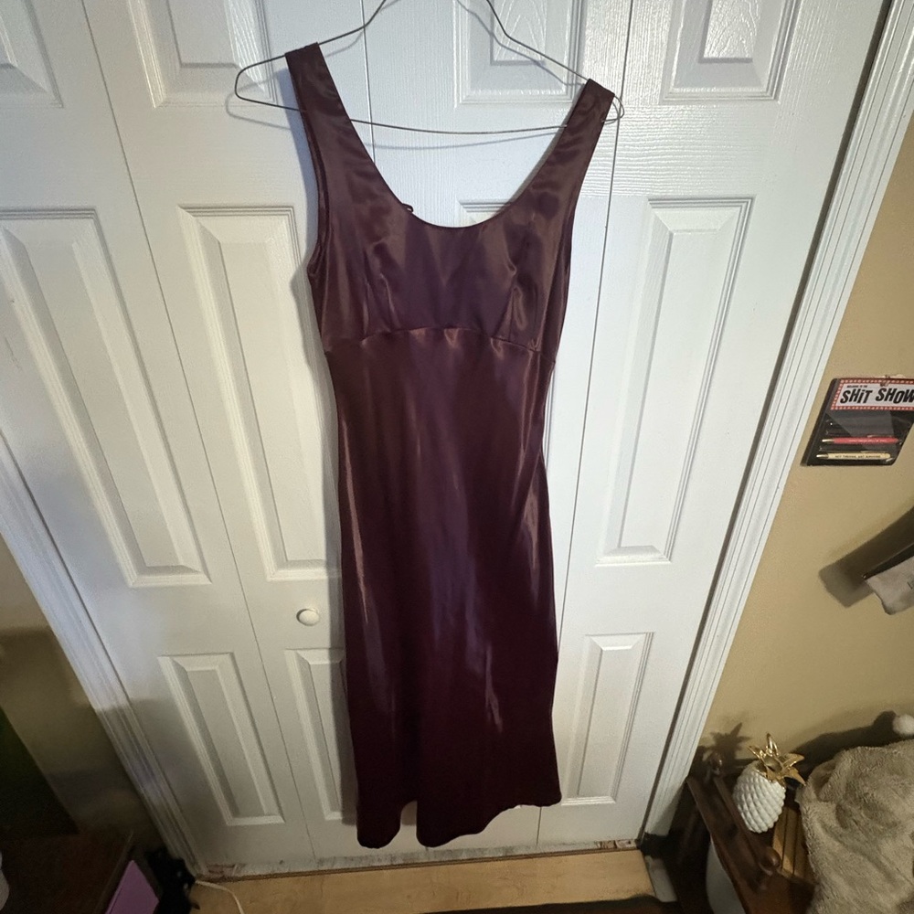 Etam Burgundy Satin Dress
